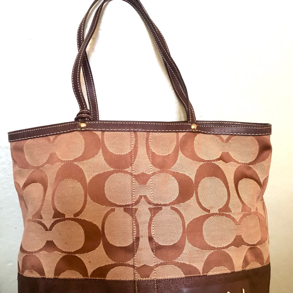 Coach Brown Signature Tote Bag - Picture 2 of 6